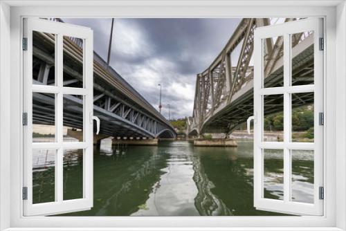Fototapeta Naklejka Na Ścianę Okno 3D - Lyon, France - Bridges over Saone river (Mulatiere bridges)