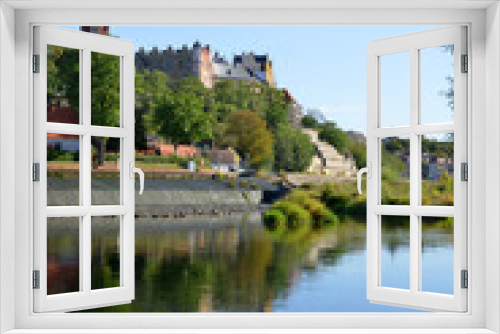 Fototapeta Naklejka Na Ścianę Okno 3D - Bernburg, Germany view over the river Saale to the castle on a hill