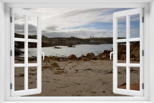 Fototapeta Naklejka Na Ścianę Okno 3D - playa de piedra al atardecer 