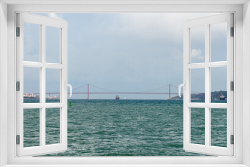 Fototapeta Naklejka Na Ścianę Okno 3D - The 25 April Bridge in Lisbon, Portugal
