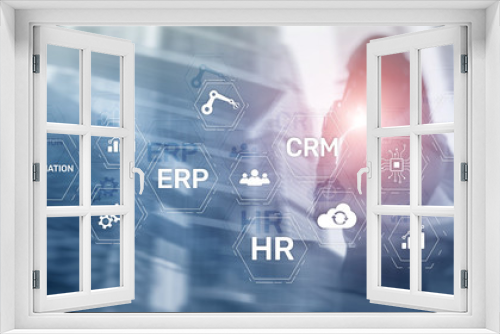 ERP, Business innovation concept on blurred background.