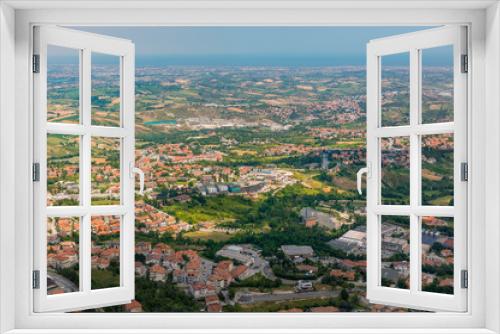 Fototapeta Naklejka Na Ścianę Okno 3D - View from San Marino Castle to surrounding areas
