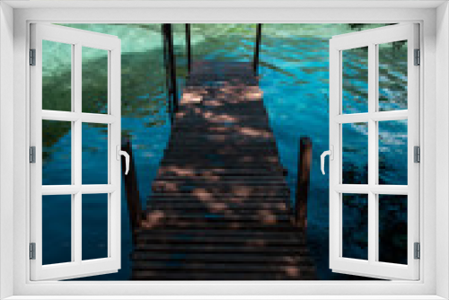 Fototapeta Naklejka Na Ścianę Okno 3D - pier in lake