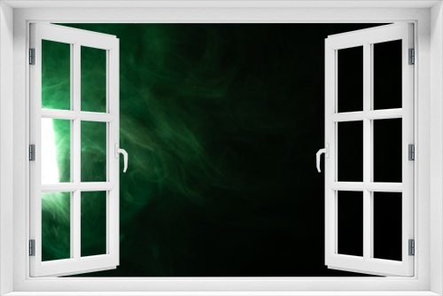 Fototapeta Naklejka Na Ścianę Okno 3D - Green Smoke in the Spotlight - Abstract Background