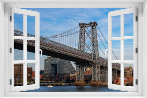 Fototapeta Naklejka Na Ścianę Okno 3D - The Manhattan Bridge