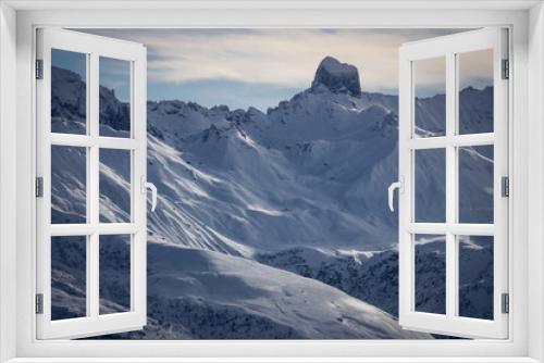 Fototapeta Naklejka Na Ścianę Okno 3D - paysage de neige aux Saisies