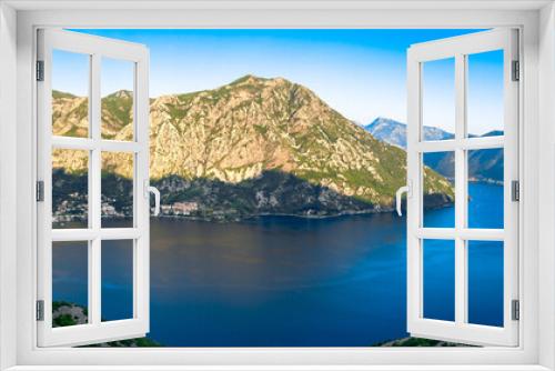 Fototapeta Naklejka Na Ścianę Okno 3D - View of Bay of Kotor on Mountain