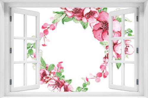 Fototapeta Naklejka Na Ścianę Okno 3D - frame pink sakura flowers