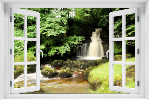 Fototapeta Naklejka Na Ścianę Okno 3D - waterfall in the forest keld yorkshire dales