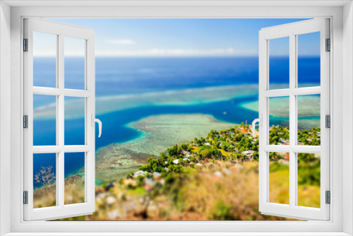 Fototapeta Naklejka Na Ścianę Okno 3D - The blue tropical lagoon of Moorea, French Polynesia
