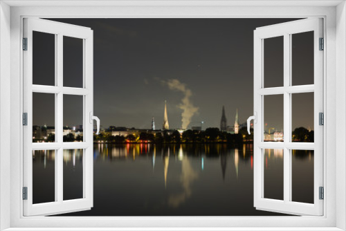 Fototapeta Naklejka Na Ścianę Okno 3D - Hamburg Skyline mit Aussenalster