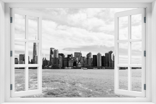 Fototapeta Naklejka Na Ścianę Okno 3D - Manhattan in BW