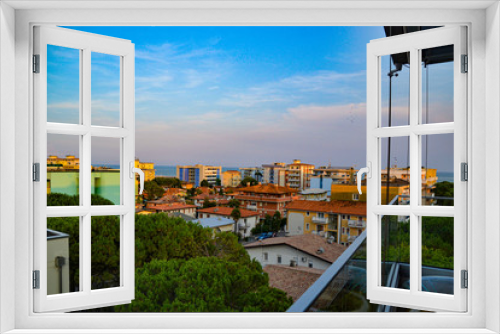 Fototapeta Naklejka Na Ścianę Okno 3D - Aussicht auf Bibione Italien / Panorama Aussicht von oben / Italien / Adria