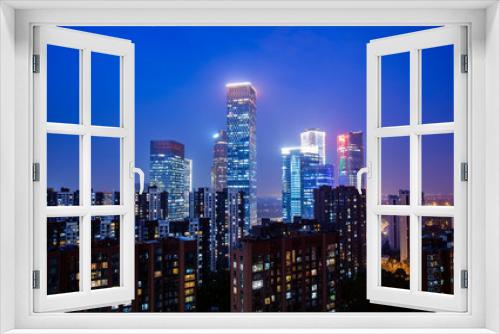 Fototapeta Naklejka Na Ścianę Okno 3D - The night view of the city landscape in Beijing