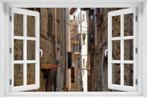 Fototapeta Naklejka Na Ścianę Okno 3D - Maranola, Italy, 10/19/2019. Tourist trip in an ancient medieval town