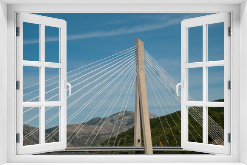Fototapeta Naklejka Na Ścianę Okno 3D - Dubrovnik, Croatia: The Franjo Tudman Bridge is a cable-stayed bridge carrying the D8 state road