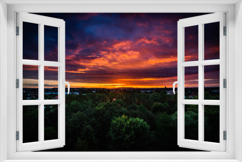 Fototapeta Naklejka Na Ścianę Okno 3D - Zachód słońca nad Krakowem