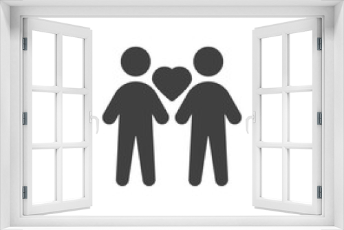 Fototapeta Naklejka Na Ścianę Okno 3D - Couple love vector icon. People heart filled flat sign for mobile concept and web design. Friendship and relationship glyph icon. Symbol, logo illustration. Vector graphics