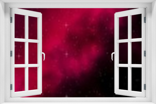 Fototapeta Naklejka Na Ścianę Okno 3D - Colorful and beautiful space background. Outer space. Starry outer space texture. Templates, red background Design of websites, mobile devices and applications. 3D illustration