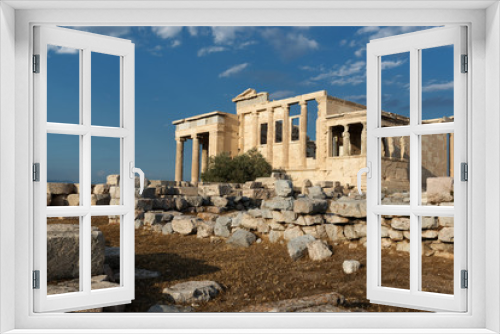 Fototapeta Naklejka Na Ścianę Okno 3D - Erechteion - a monument of ancient Greek architecture, one of the main temples of ancient Athens, located on the Acropolis north of the Parthenon.