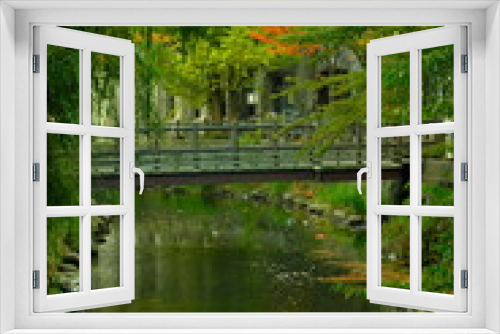 Fototapeta Naklejka Na Ścianę Okno 3D - 川にかかる橋