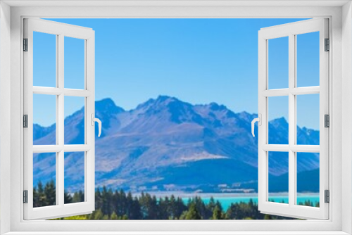 Fototapeta Naklejka Na Ścianę Okno 3D - Panorama view summertime of Aoraki Mount Cook National Park,South Island New Zealand, Travel Destinations Concept