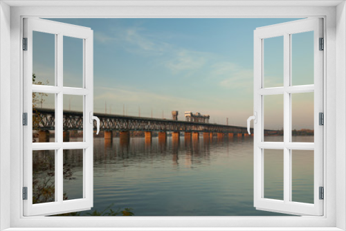Fototapeta Naklejka Na Ścianę Okno 3D - Amur railway bridge