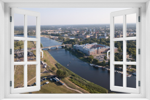 Fototapeta Naklejka Na Ścianę Okno 3D - Aerial view of Jelgava city Latvia Zemgale drone top view