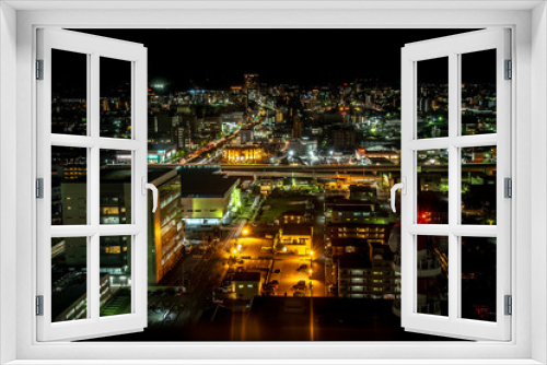Fototapeta Naklejka Na Ścianę Okno 3D - 石川県庁から見る金沢の夜景