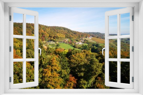 Fototapeta Naklejka Na Ścianę Okno 3D - Südoststeiermark Panorama im Herbst