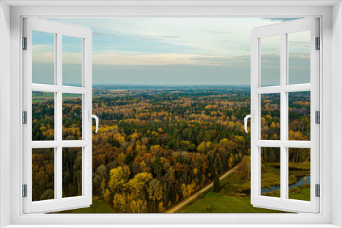 Fototapeta Naklejka Na Ścianę Okno 3D - autumn view in Latvia forest