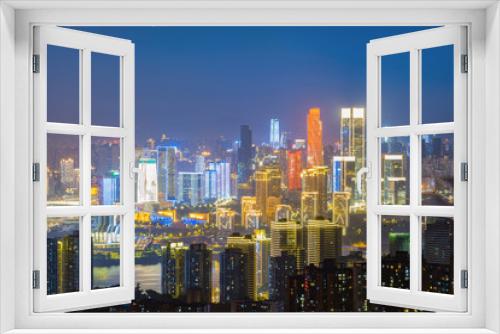 Fototapeta Naklejka Na Ścianę Okno 3D - Panoramic city scenery, beautiful night view of Chongqing City in China