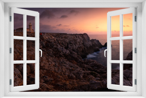 Fototapeta Naklejka Na Ścianę Okno 3D - Punta Nati lighthouse area at west coast from Menorca Island, Spain.