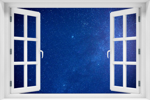 Fototapeta Naklejka Na Ścianę Okno 3D - Night blue sky and star background.Starry Night Sky. with grain and select white balance