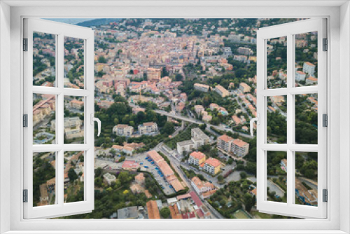 Fototapeta Naklejka Na Ścianę Okno 3D - Aerial view of the small town Grasse in the  South of France