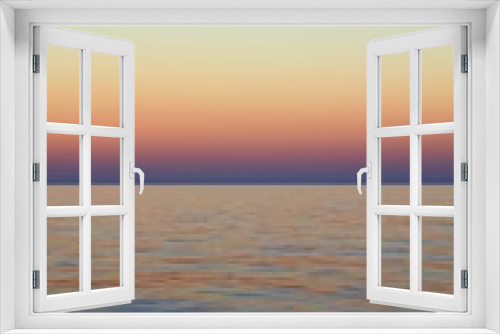 Fototapeta Naklejka Na Ścianę Okno 3D - Beautiful sunset sunrise over blue sea ocean red  sky