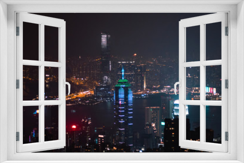 Fototapeta Naklejka Na Ścianę Okno 3D - Beautiful view of Hong Kong at Victoria Peak