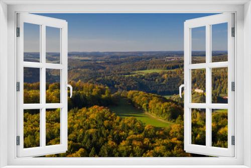Fototapeta Naklejka Na Ścianę Okno 3D - Felder - Wald - Wiesen - Luftbild