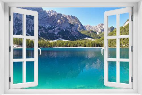 Fototapeta Naklejka Na Ścianę Okno 3D - Panorama Pragser Wildsee