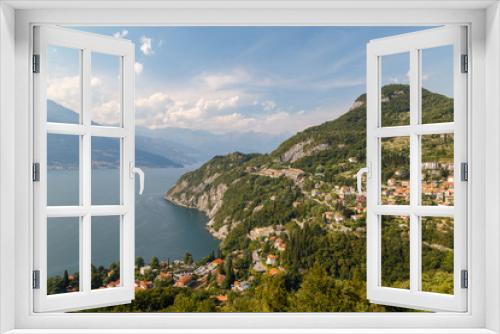 Fototapeta Naklejka Na Ścianę Okno 3D - View to Como lake from above, Italy