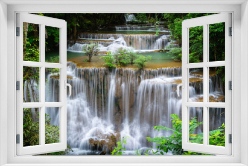 Fototapeta Naklejka Na Ścianę Okno 3D - Huay Mae Khamin Waterfalls, Khuean Srinagarindra National Park, Si Sawat , Kanchanaburi, Thailand