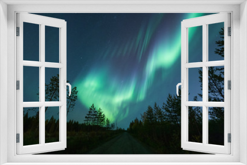 Fototapeta Naklejka Na Ścianę Okno 3D - Beautiful northern lights on night sky