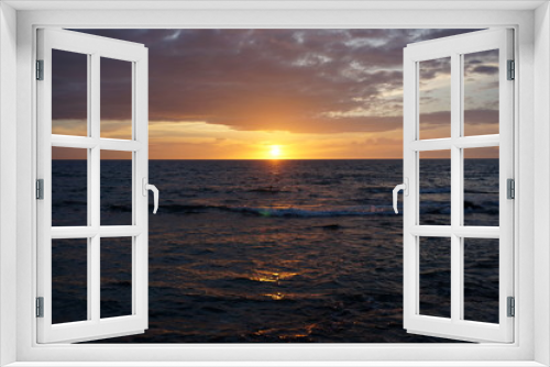 Fototapeta Naklejka Na Ścianę Okno 3D - ハワイの夕日