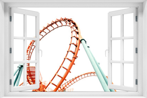 Fototapeta Naklejka Na Ścianę Okno 3D - roller coaster on white background