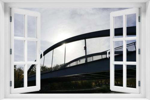 Fototapeta Naklejka Na Ścianę Okno 3D - Brücke, Eisen, Stahl, Hamm, Fährstraße