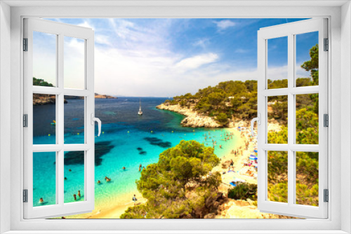 Fototapeta Naklejka Na Ścianę Okno 3D - Cala Saladetta from Island Ibiza