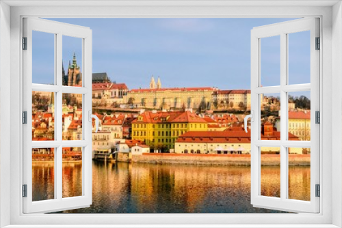 Fototapeta Naklejka Na Ścianę Okno 3D - prague castle and charles bridge in czech republic