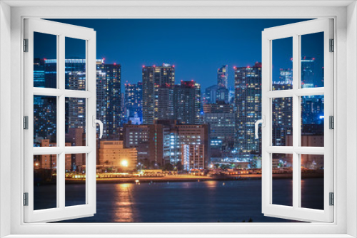 Fototapeta Naklejka Na Ścianę Okno 3D - 東京・お台場から見える東京の夜景