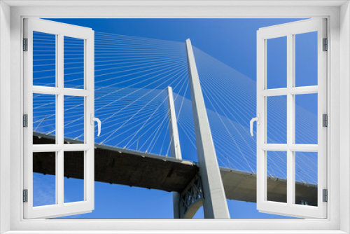 Fototapeta Naklejka Na Ścianę Okno 3D - Cable-stayed bridge, fragment.