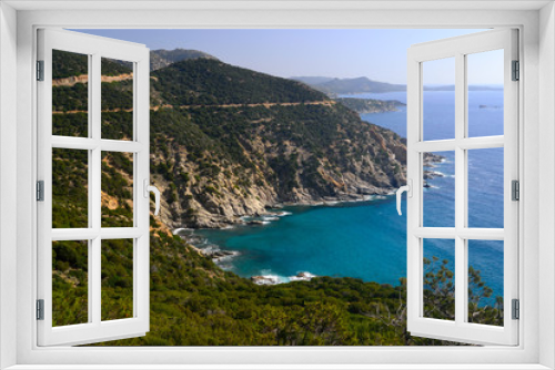 Fototapeta Naklejka Na Ścianę Okno 3D - Vista della costa di Capo Boi